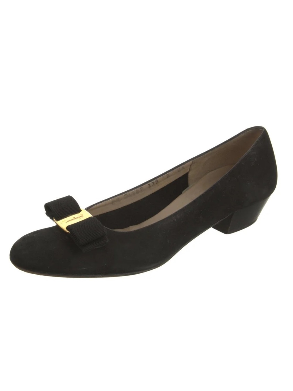Salvatore Ferragamo Vara Bow Suede Shoes, Classic Black, Size 6B
